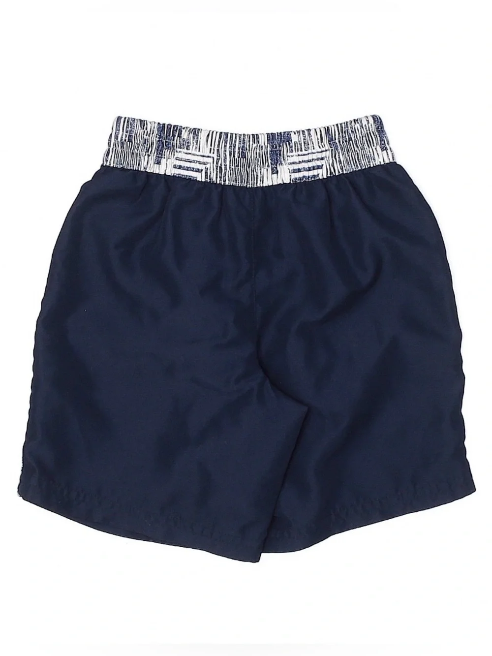 OP Kids Navy Blue Swim Trunks Board Shorts with White Trim Lime Green Tie